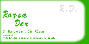 rozsa der business card