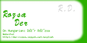 rozsa der business card